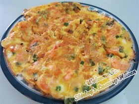 Yummy Shrimp Omelette (虾仁煎蛋饼)