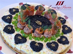 Mother's Day Savory Smoked Salmon Caviar Tart