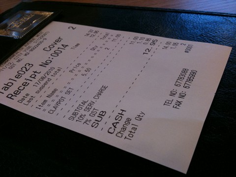 Total bill of the day!
