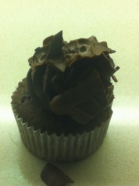 dark chocolate cupcake.