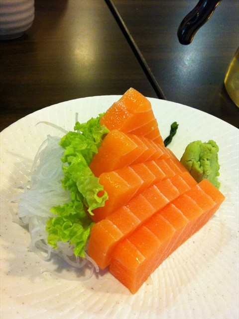 Salmon Sashimi  (approx $7.00) 