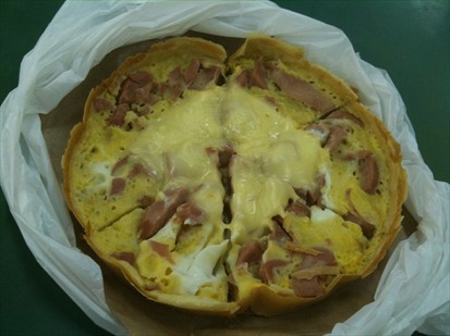 Egg Pancake with hotdog and cheese