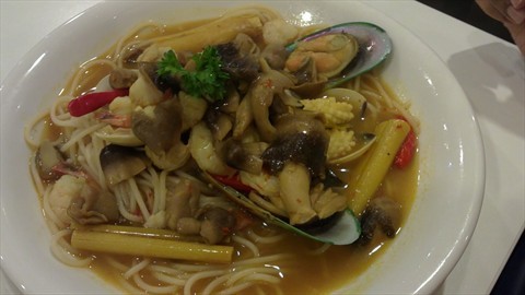 Tom Yam Seafood pasta 