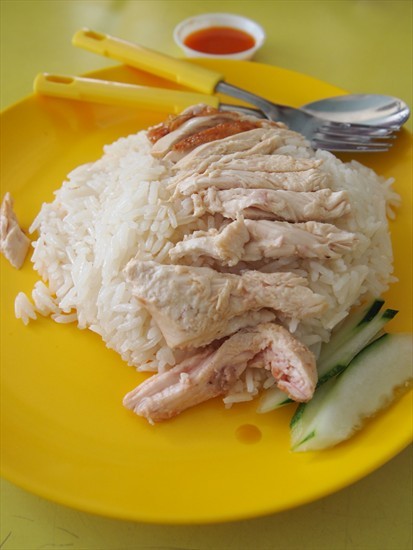 Disappointing chicken rice.