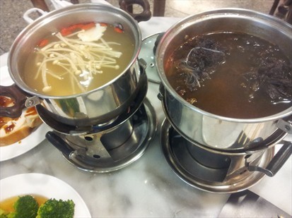 herbal chicken soup and tomyum soup