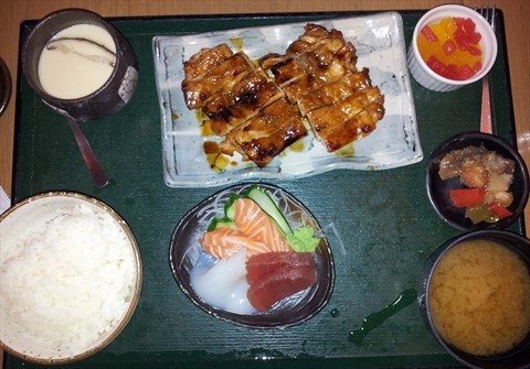 Chicken Teriyaki Zen with Sashimi
