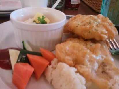 Fish with Apricot Mayo n vegetables