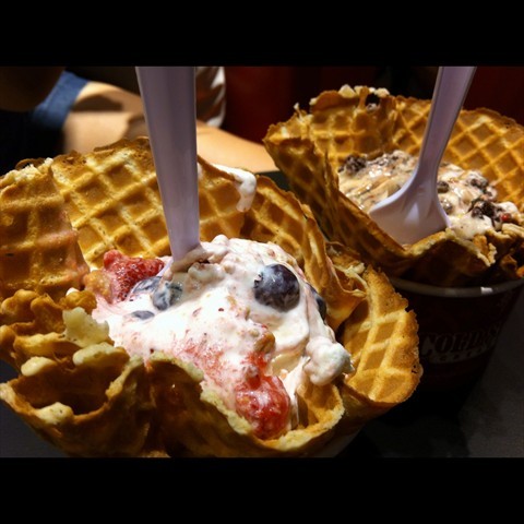 The strawberry ice cream