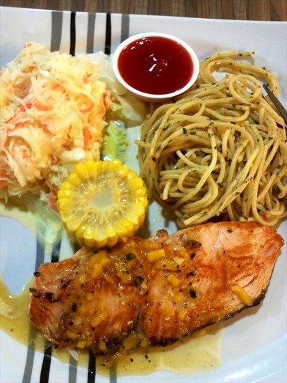 Grilled Salmon Fillet with Mango - $6.90