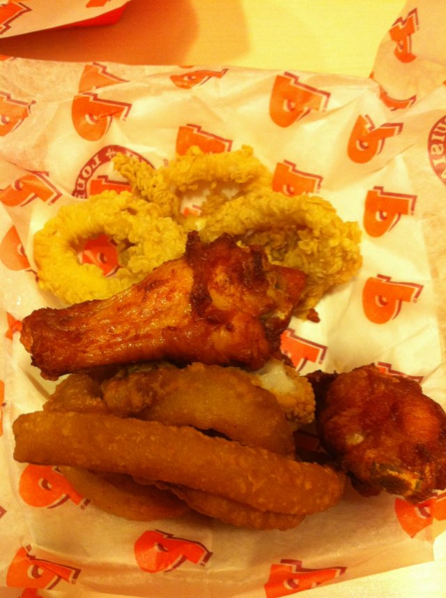 Wings, Calamari, onion rings
