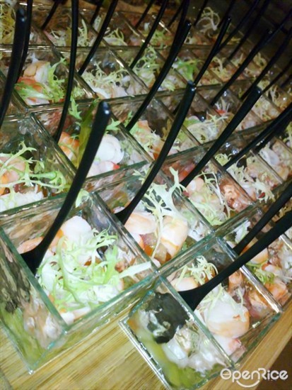 Salad and shrimp