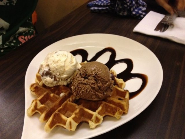 Ice Cream with Waffles