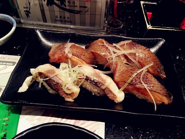 the 40 cents salmon sushi is a must!