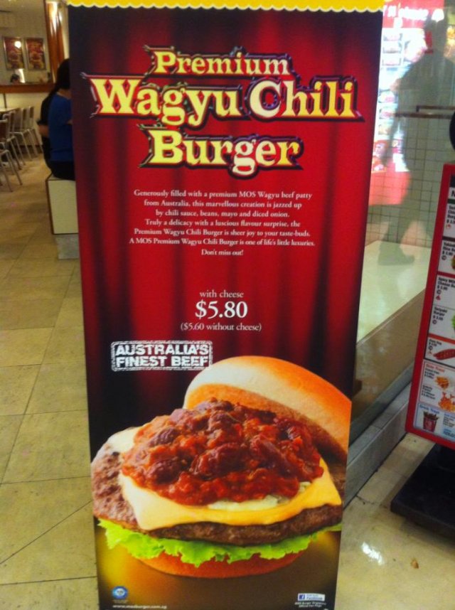 Premium Wagyu Chili Burger.