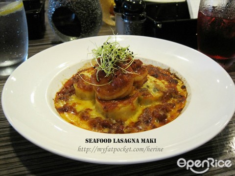 Seafood Lasagna Maki, $14.80