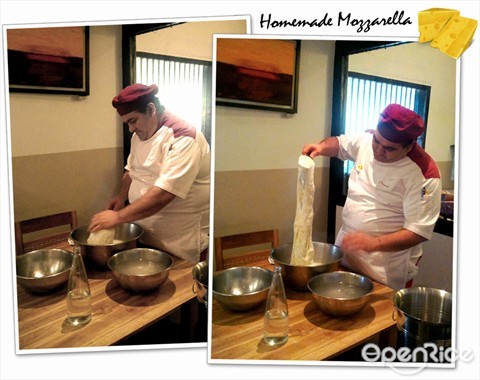 Chef Alfredo Colle making Mozzarella