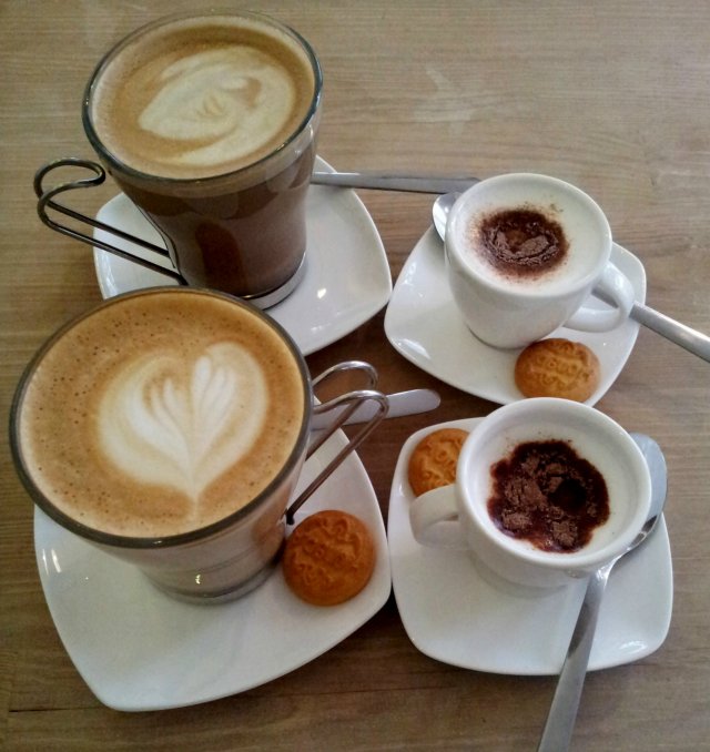 Hot Latte & Hot Mocha $4.90 ea, Babyccino $1 ea