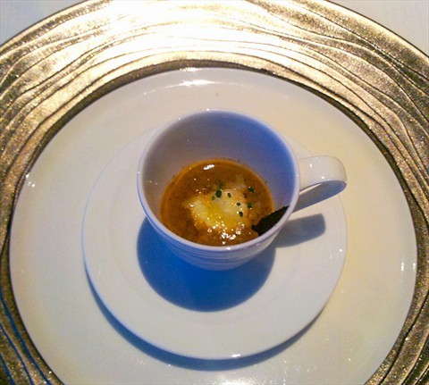 Burnt Onion Soup with Black Truffle