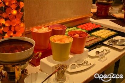 Chocolate Fondue with Condiments