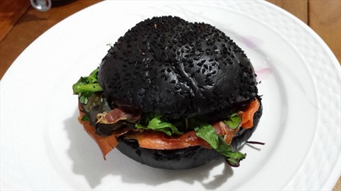 Black Squid Ink with Pesto Sandwich