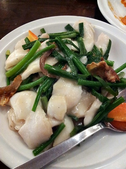 San Yu Fish Slices Fried w Ginger & Spring Onion $10.90