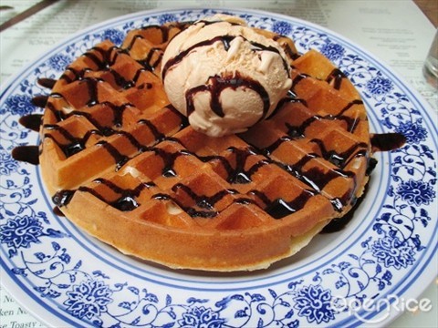 Waffle was crispy on the outside and soft on the inside, huge thumbs up! Salted caramel ice cream was lovely too.