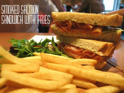 Smoked Salmon Sandwich with Fries