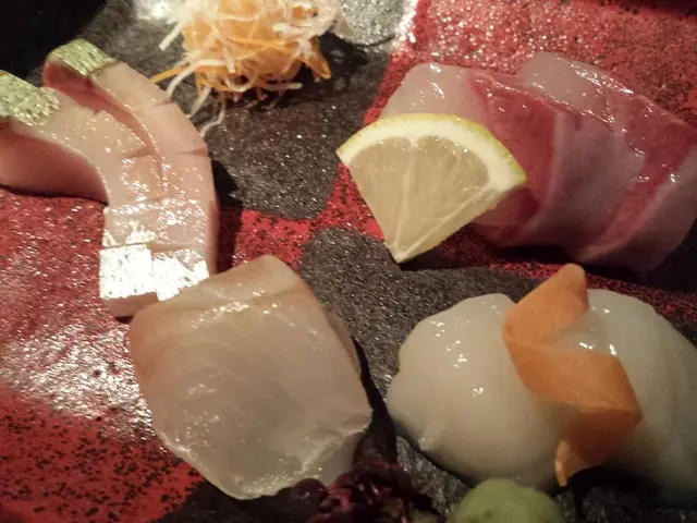 sashimi moriawase (shima aji, hirame, hotate, kampachi)