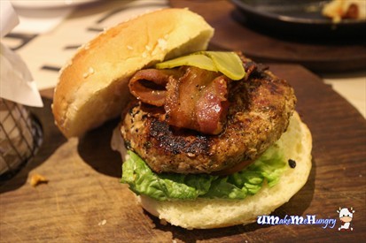 A Close Up of the The Chop House Pork Burger