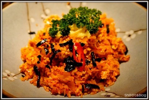 Kimchi Fried Rice with Pork & Assorted Seafood @ $13.90 (Additional $1.90 for cheese)