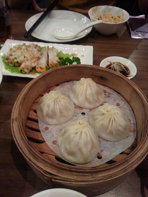 xiao long bao and sliced pork appetizer
