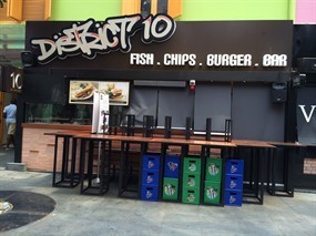 District 10 Fish. Chips. Burger. Bar