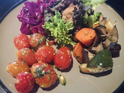 Tomato Salad, Mushroom Salad, Purple Cabbage