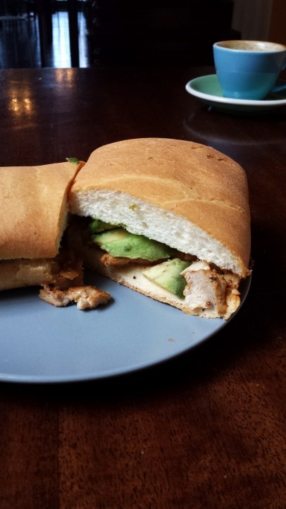Chicken and avocado sandwich