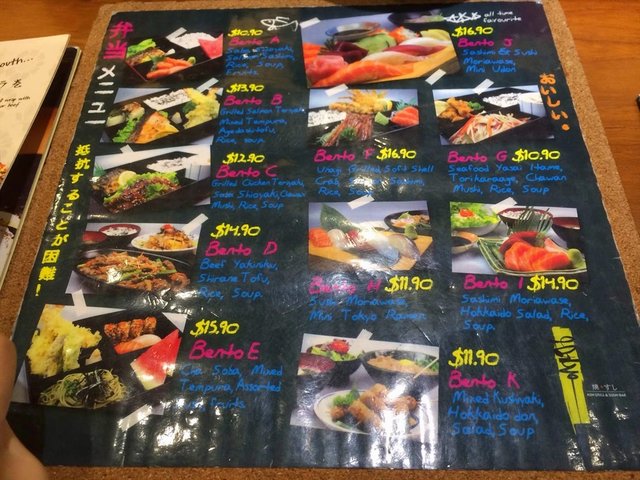 Koh grill and sushi bar outlet menu