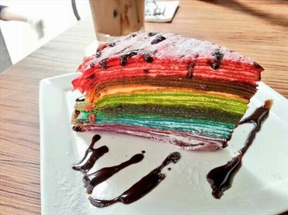 Rainbow Mille Crepe Cake