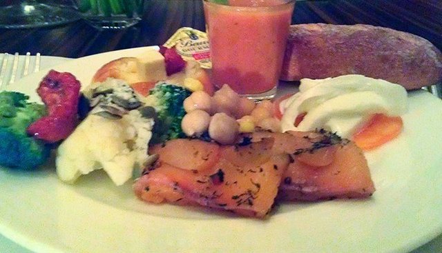 Oven baked ocean Trout with young vegetable