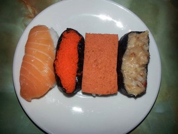 Salmon, Prawn Roe, Otah, Scallop