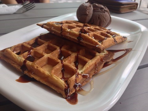 Iron Waffle with Chocolate Therapy Gelato