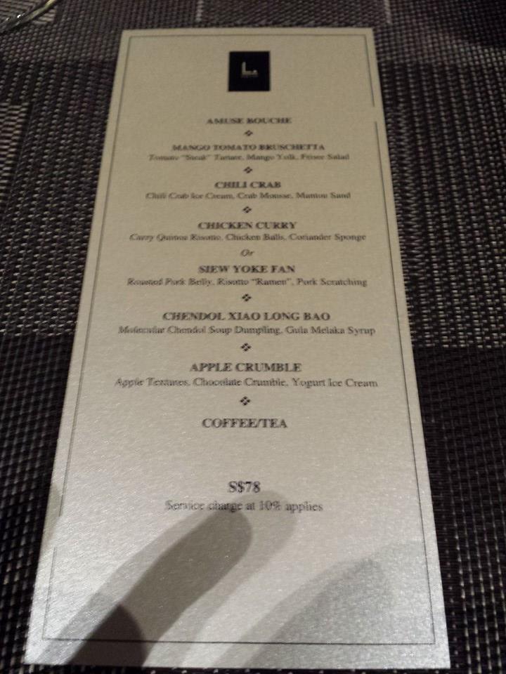 Labyrnith Menu 5-course menu - Restaurant Labyrinth's photo in Marina Bay Singapore ...