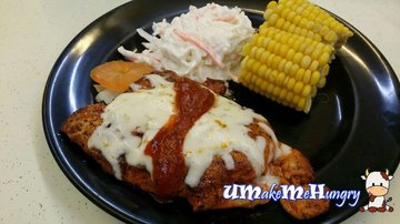 Cajun Chicken Breast with 2 sides (Coleslaw and sweet corn) - $9.90