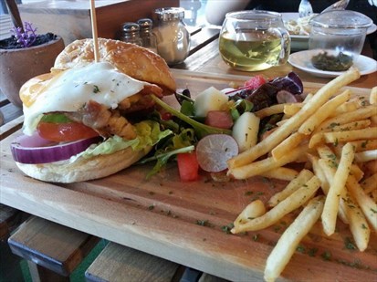 Basically it's a fancy chicken burger that actually tasted good. 