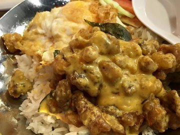 salted egg chicken rice best seller (not bad!)