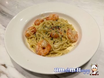 Prawn Spaghetti in Alfredo Sauce