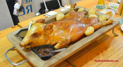 Cochinillo Asado -  Spanish style roasted suckling pig (whole) with brown sauce and tomato jam