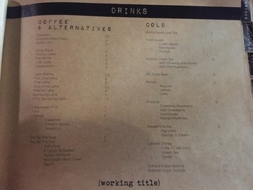 Drinks Menu