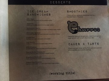 Desserts Menu