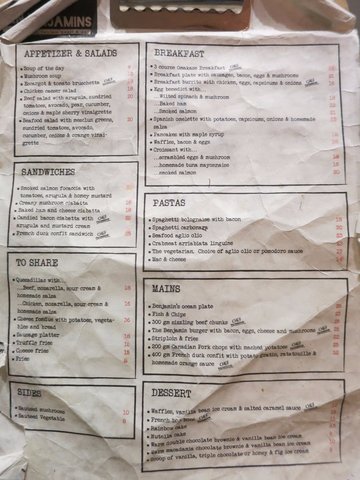 Food menu