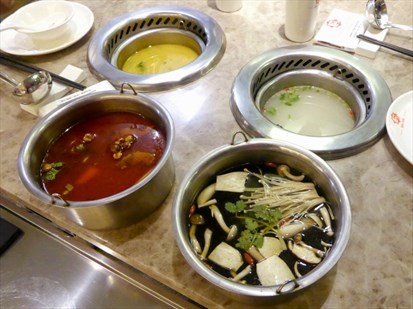 four types of soup bases. I had the tofu/ collagen soup.