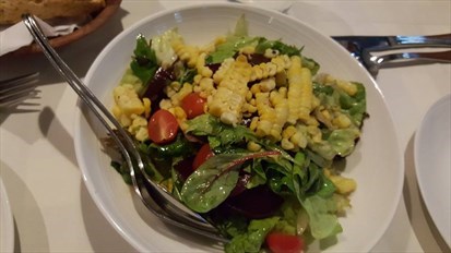 Fresh Mixed Salad with Mushroom, Corn and Cherry Tomato in Extra Virgin Oil